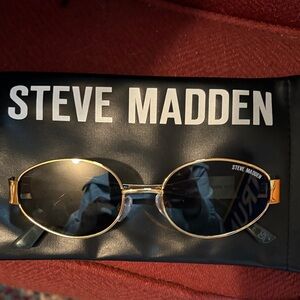 Steve Madden Gold Frame Sunglasses with Black Lenses
